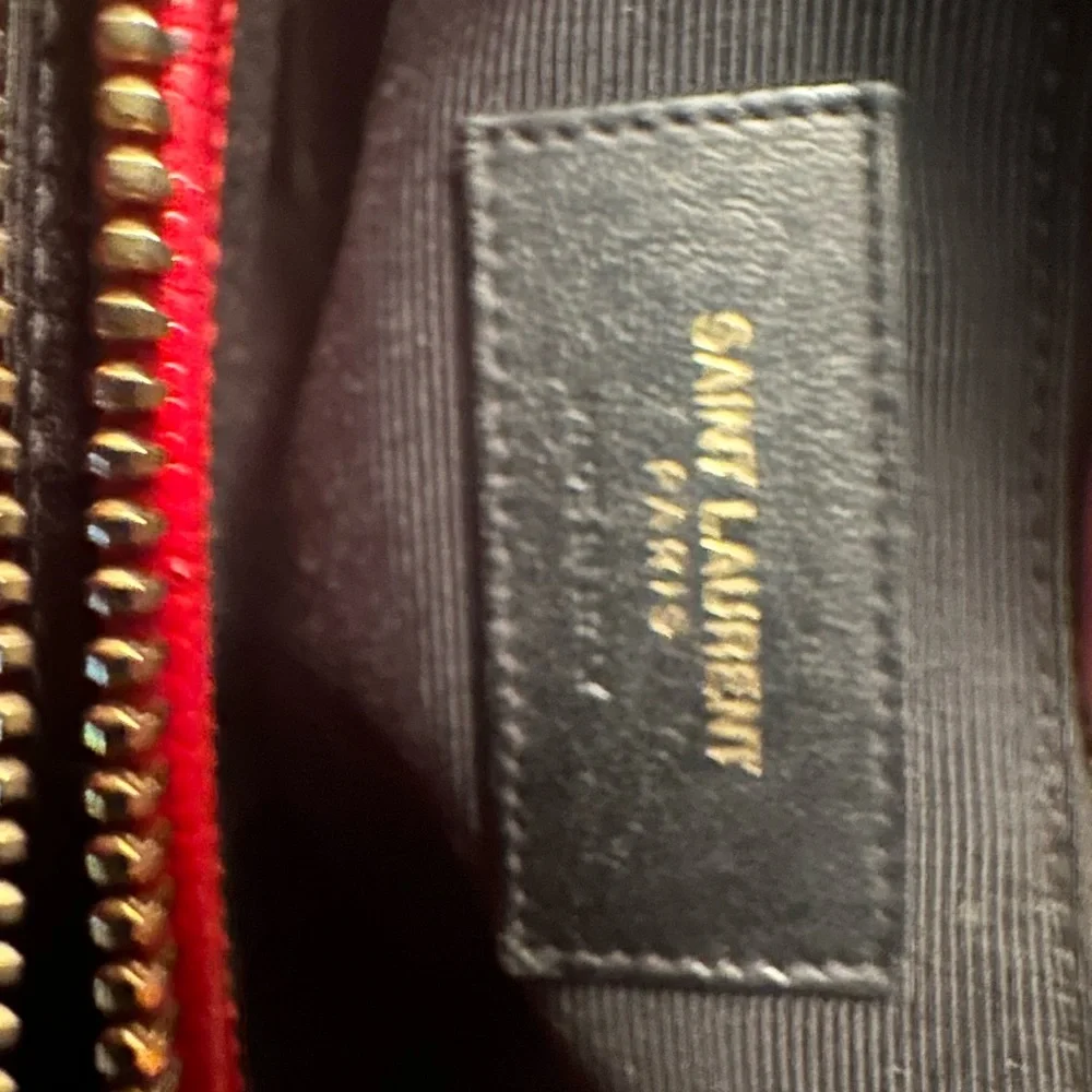 Saint Laurent Large Red “Cassandre” Tote & Matching Wallet - Picture 11 of 16